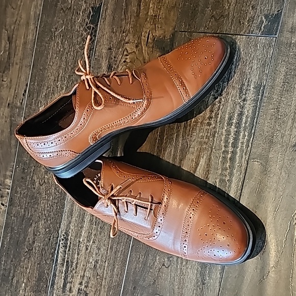 AWRSOME GLOBALWIN TAN OXFORD DRESS SHOES - Picture 7 of 12